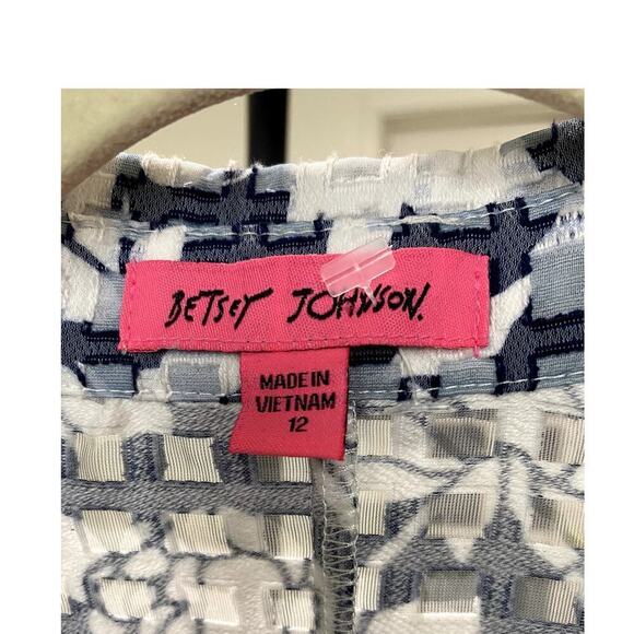 Betsey Johnson Blue/White Sleeveless Dress - Size 12 (NWT) - Picture 5 of 6
